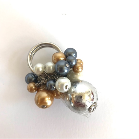 NWOT Dolce & Gabanna D&G Jewels Cocktail Ring Silver White Baubles Model #DJ0745 - Picture 5 of 9